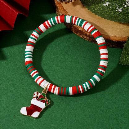 Braccialetto pendente in argilla polimerica per Natale, festa di Capodanno, accessori per le vacanze