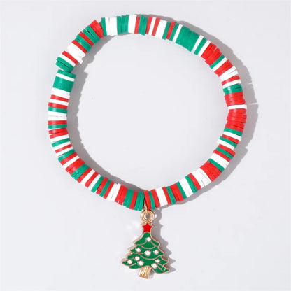 Braccialetto pendente in argilla polimerica per Natale, festa di Capodanno, accessori per le vacanze
