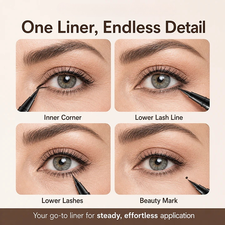 Stylo eyeliner de précision waterproof pour une définition douce et naturelle